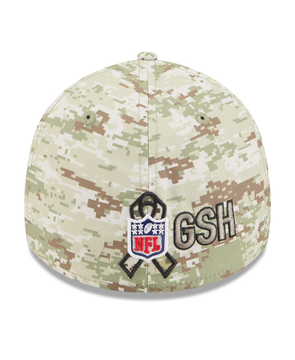 New Era Men's Camo/dark Green/dark Green Chicago Bears 2025 Salute To Service 39thirty Flex Hat In Green