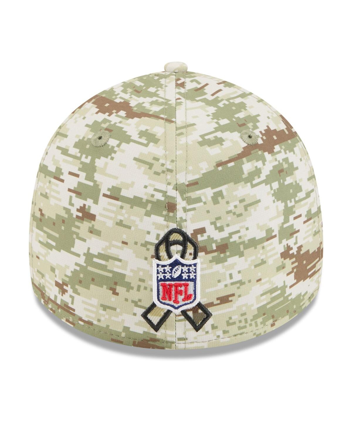 New Era Men's Camo/dark Green Cleveland Browns 2025 Salute To Service 39thirty Flex Hat In Green