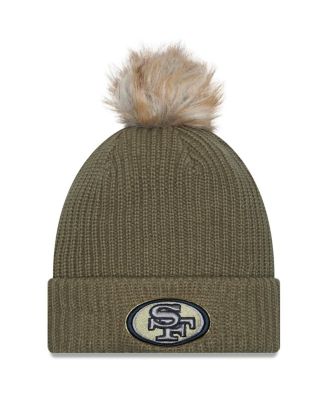 New Era - Women's Dark Green San Francisco 49ers 2025 Salute to Service Cuffed Knit with Pom Hat