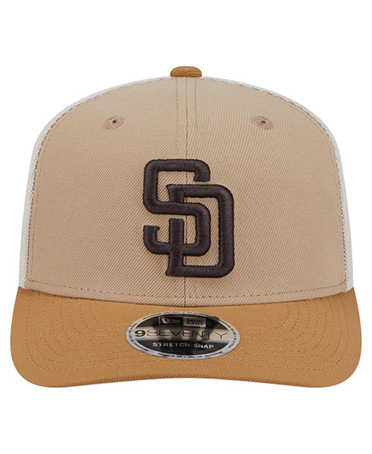 New Era Men's Stone/white San Diego Padres 9seventy Trucker Adjustable Hat In Brown