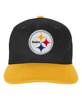 Big Boys and Girls Black Pittsburgh Steelers True Retro Adjustable Hat