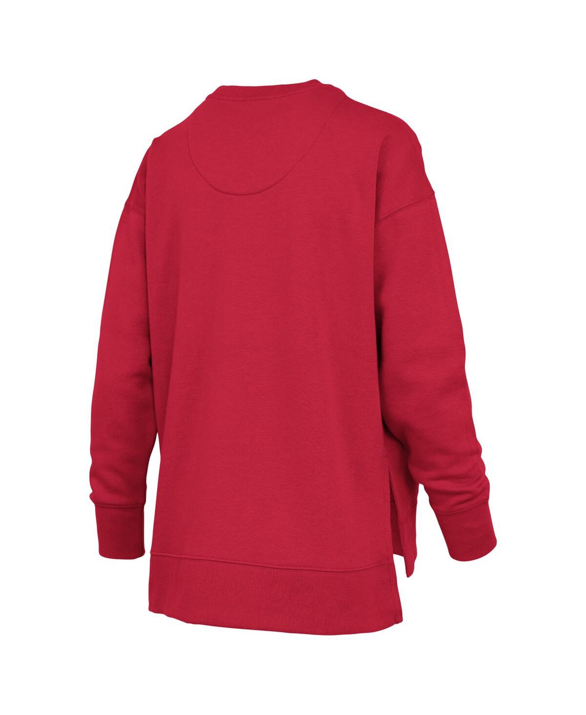 Pressbox Women's Red Georgia Bulldogs Bonanza Chenille Harper Script Sweatshirt In Red