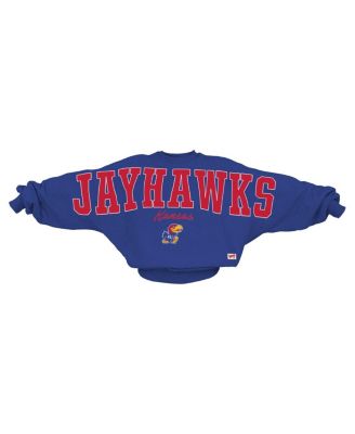 Pressbox - Women's Royal Kansas Jayhawks Flannigan Oversized Dolman Pullover Sweatshirt