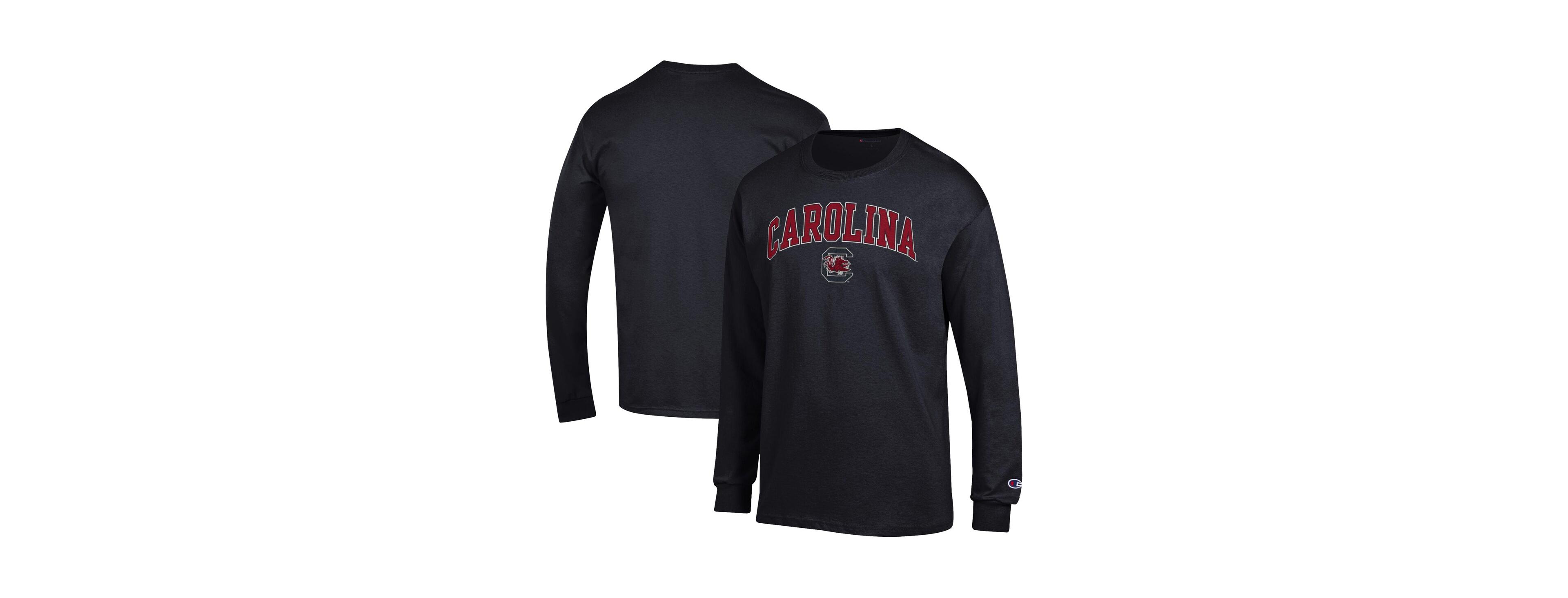 Champion Men's Heather Gray South Carolina Gamecocks Arch Over Logo Long Sleeve T-Shirt