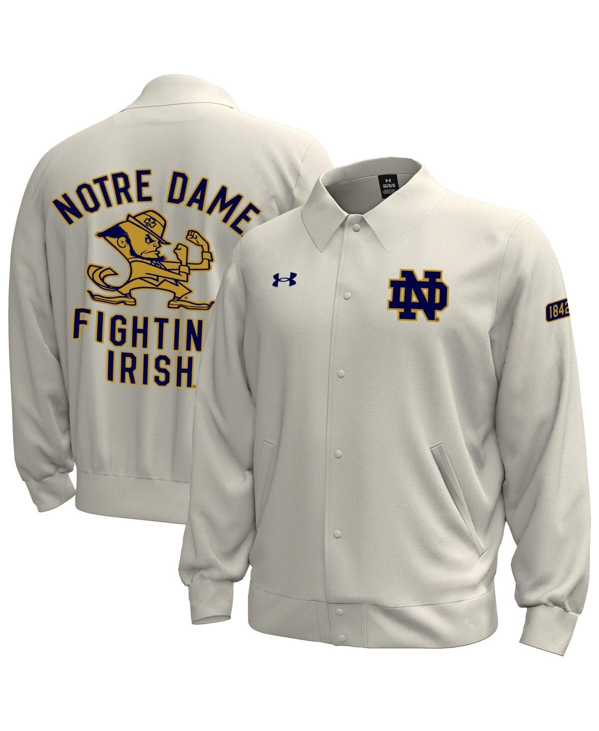 Under Armor Men's Stone Notre Dame Fighting Irish Gameday Icon Full-Snap Fleece Jacket