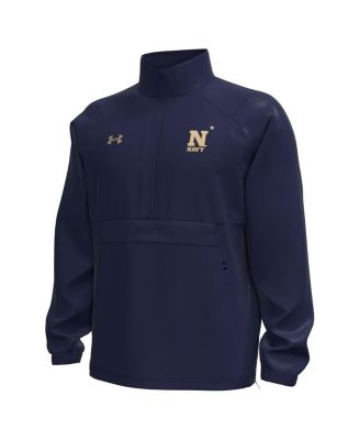 Men's Navy Midshipmen Unstoppable Woven Anorak Storm Tech Half-Zip Jacket Hoodie