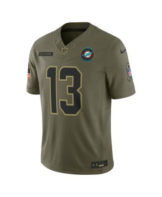 Men's Dan Marino Olive Miami Dolphins 2025 Salute to Service Retired Limited Jersey