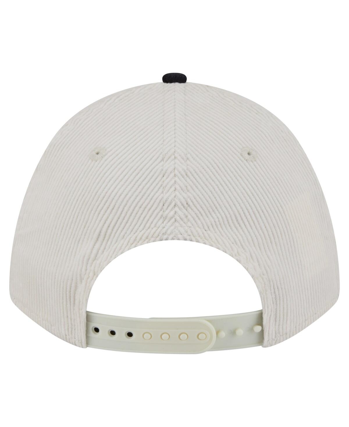 New Era Men'sâ Cream/black Jacksonville Jaguars Throwback Two-tone Sided Corduroy 9forty A-frame Adjustable  In White