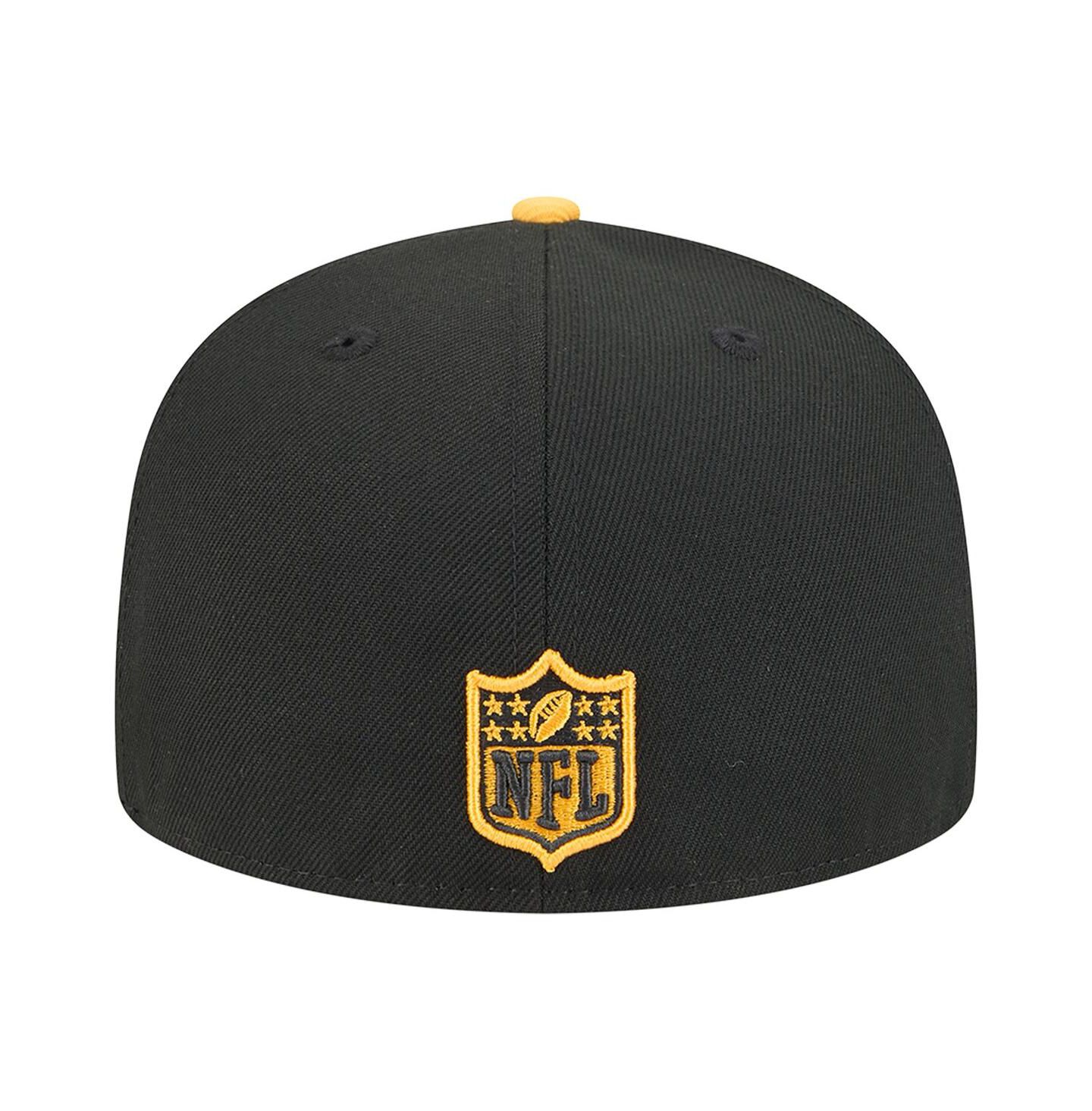 Мужская кепка New Era Black/Gold Pittsburgh Steelers Break 59FIFTY Fitted Hat — фото 3