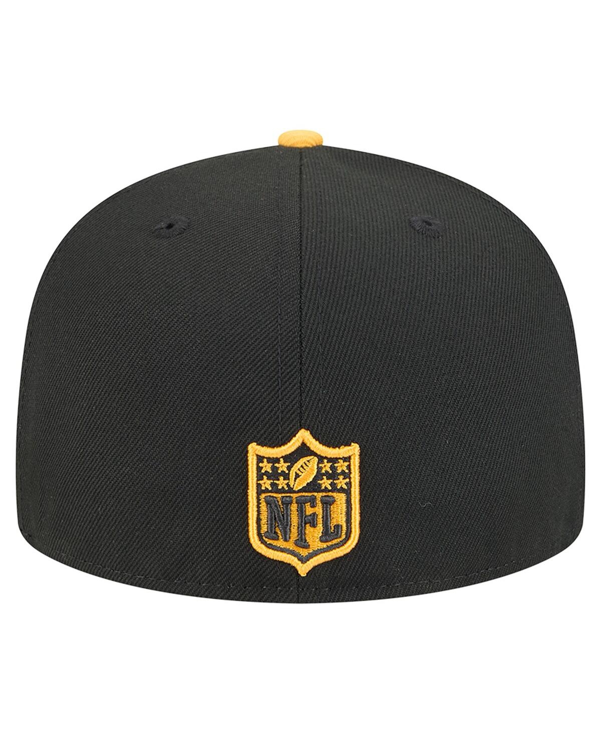 New Era Men'sâ Black/gold Pittsburgh Steelers Break 59fifty Fitted Hat In Yellow