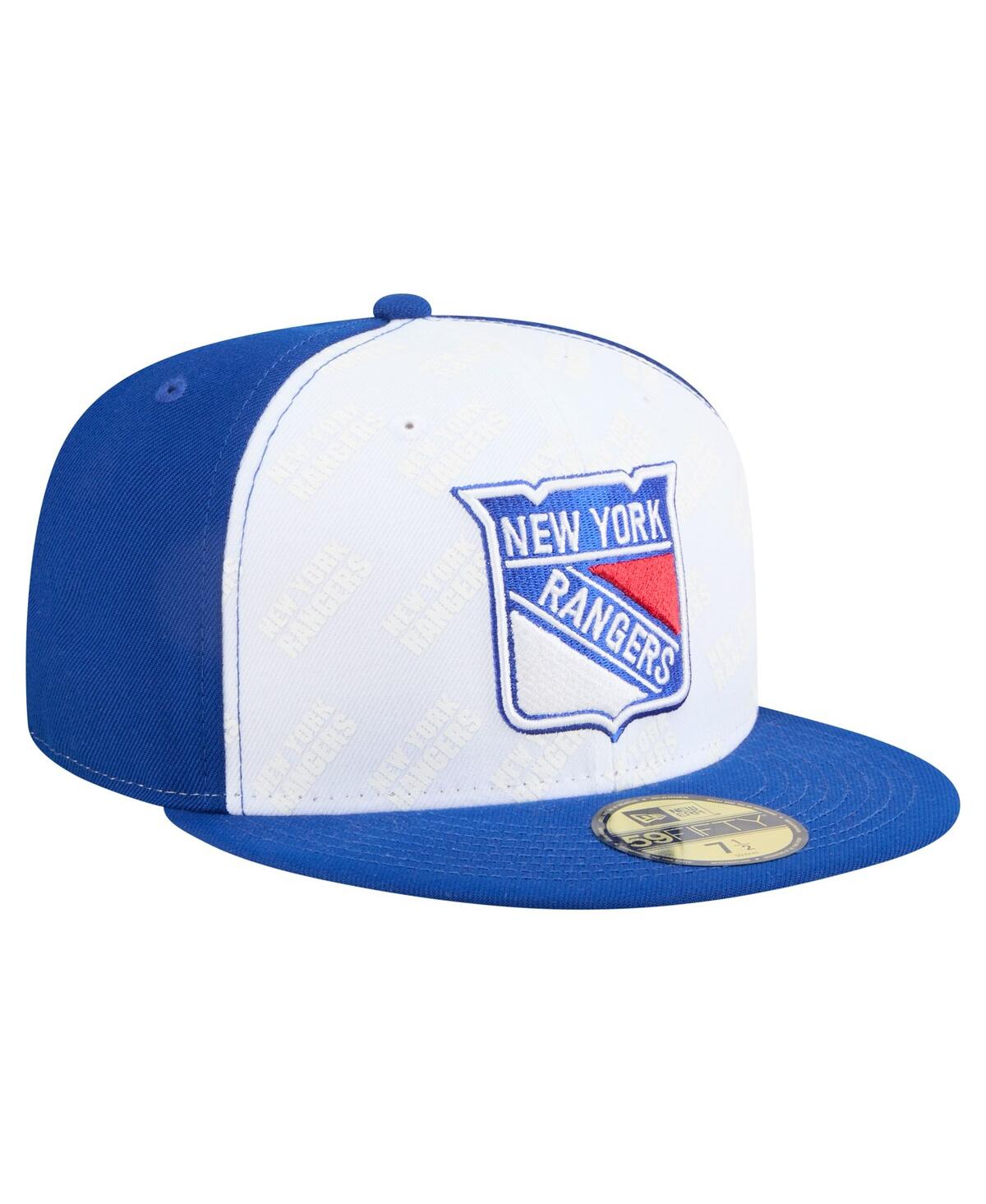 New Era Men'sâ White/blue New York Rangers Repeat Two-tone 59fifty Fitted Hat In Blue