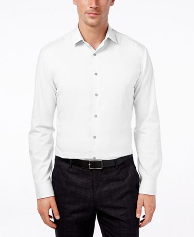 Alfani Men's Fitted Performance Solid Dress Shirt, Only at Macy's
