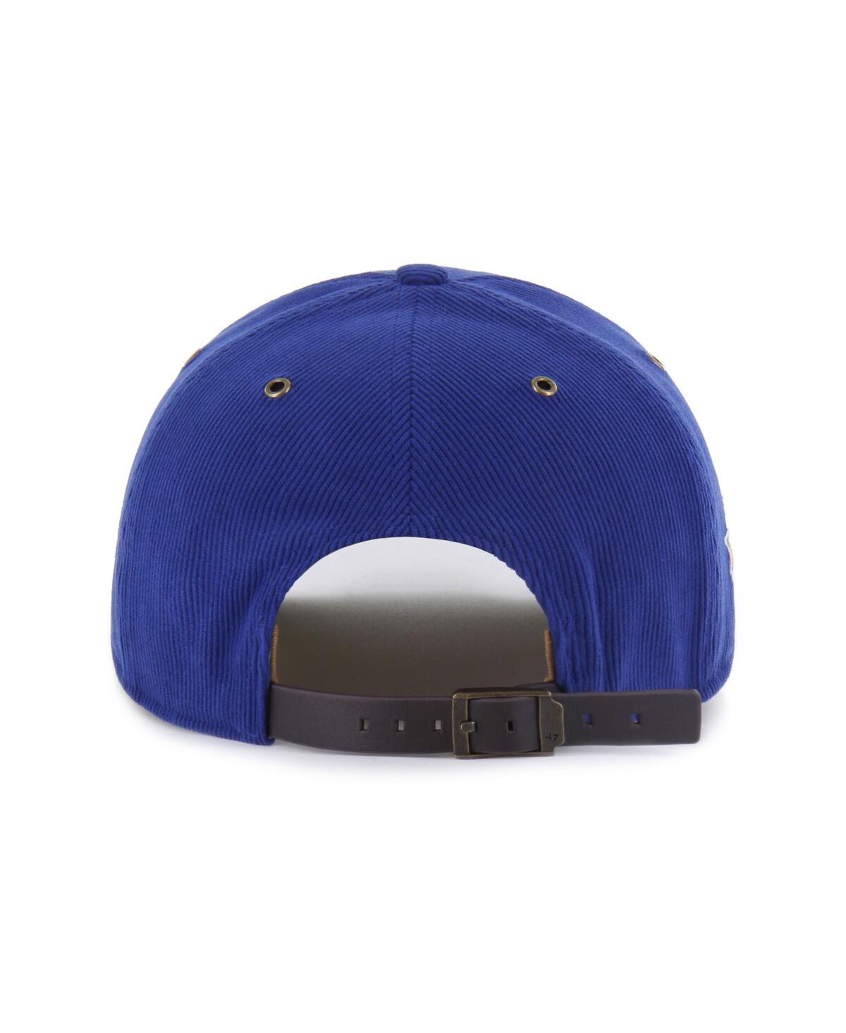 47 Brand Men's Royal New York Knicks Golden Age Relaxed Corduroy Hitch Adjustable Hat In Blue