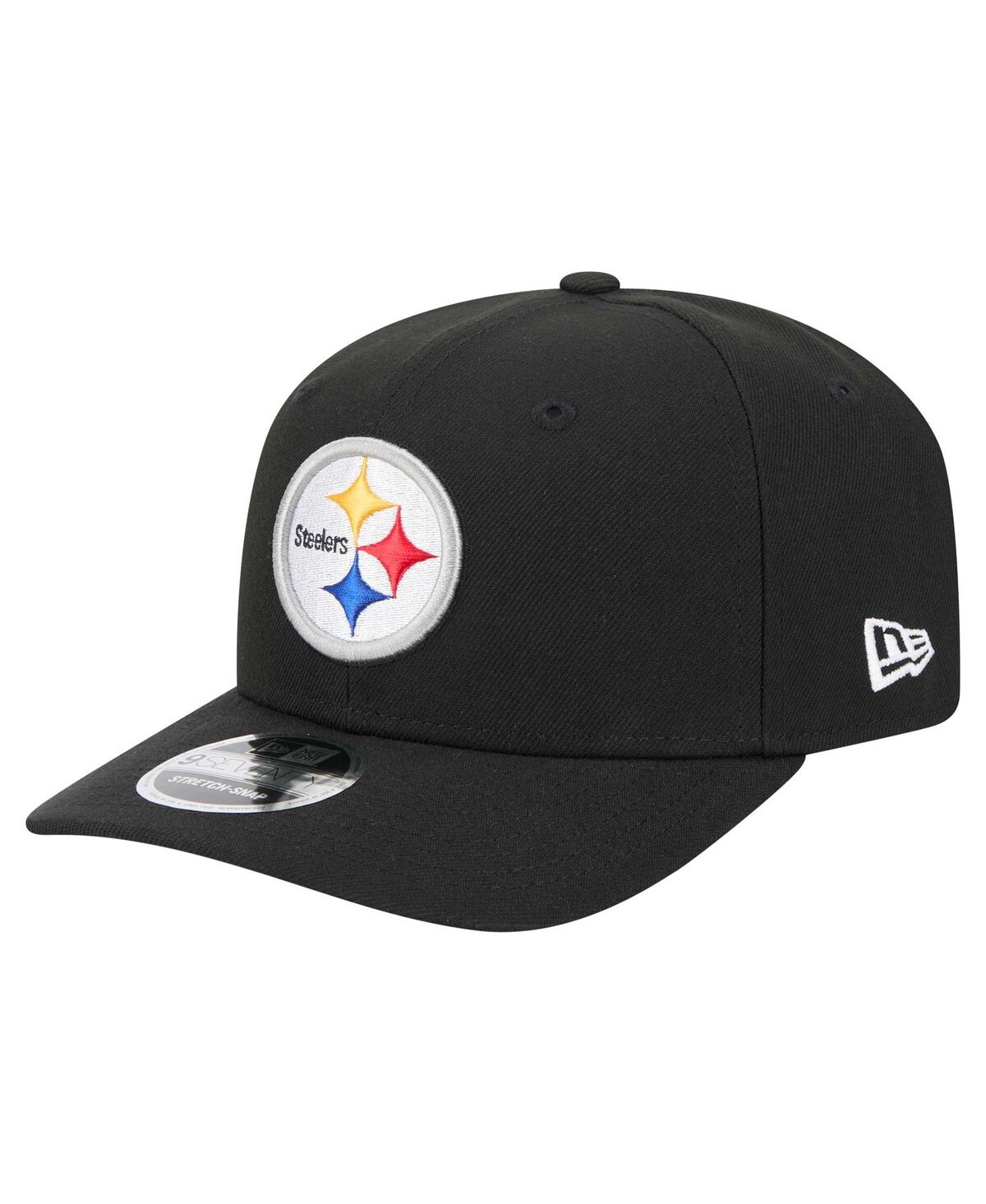New Era Men'sâ Black Pittsburgh Steelers 9seventy Stretch Snap Hat In Black