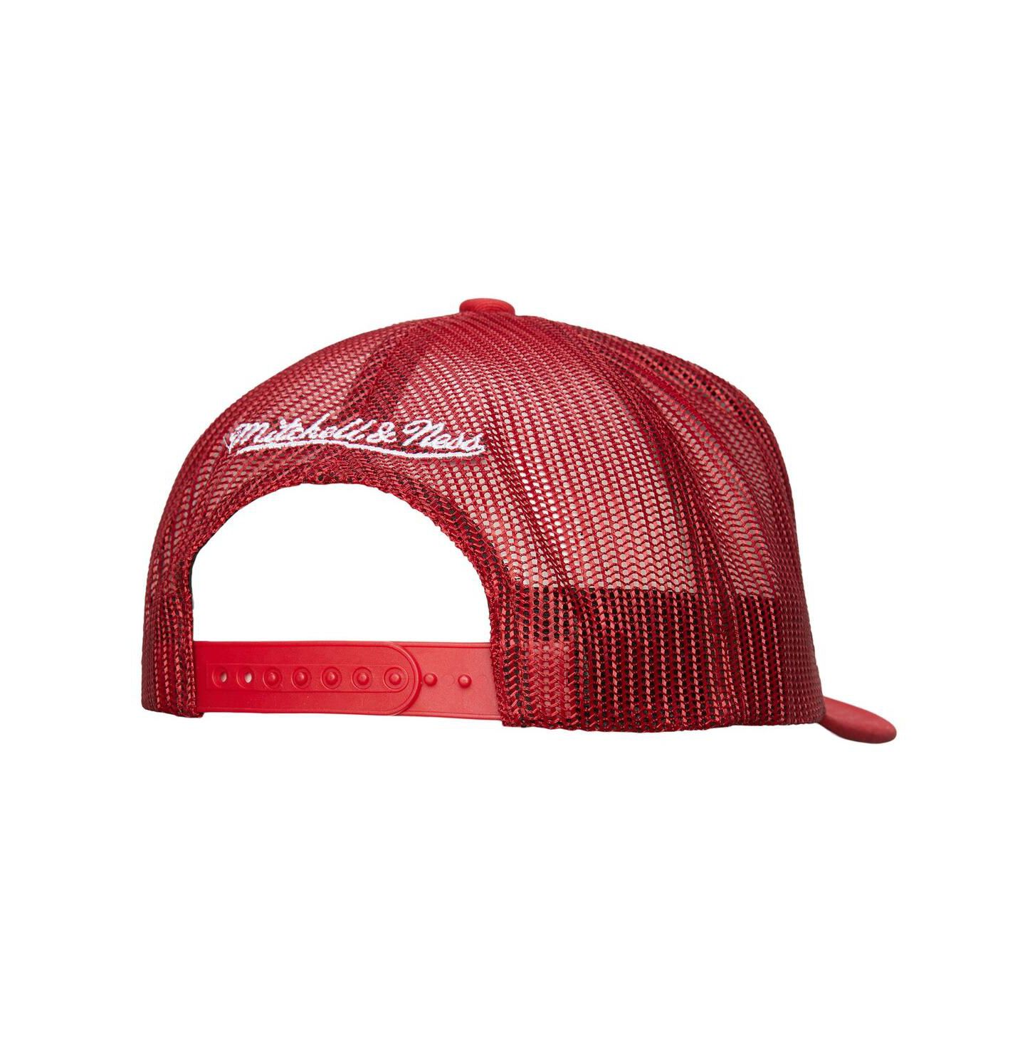 Мужская кепка Mitchell & Ness White/Red Detroit Red Wings Gridlock Trucker Adjustable Hat — фото 3
