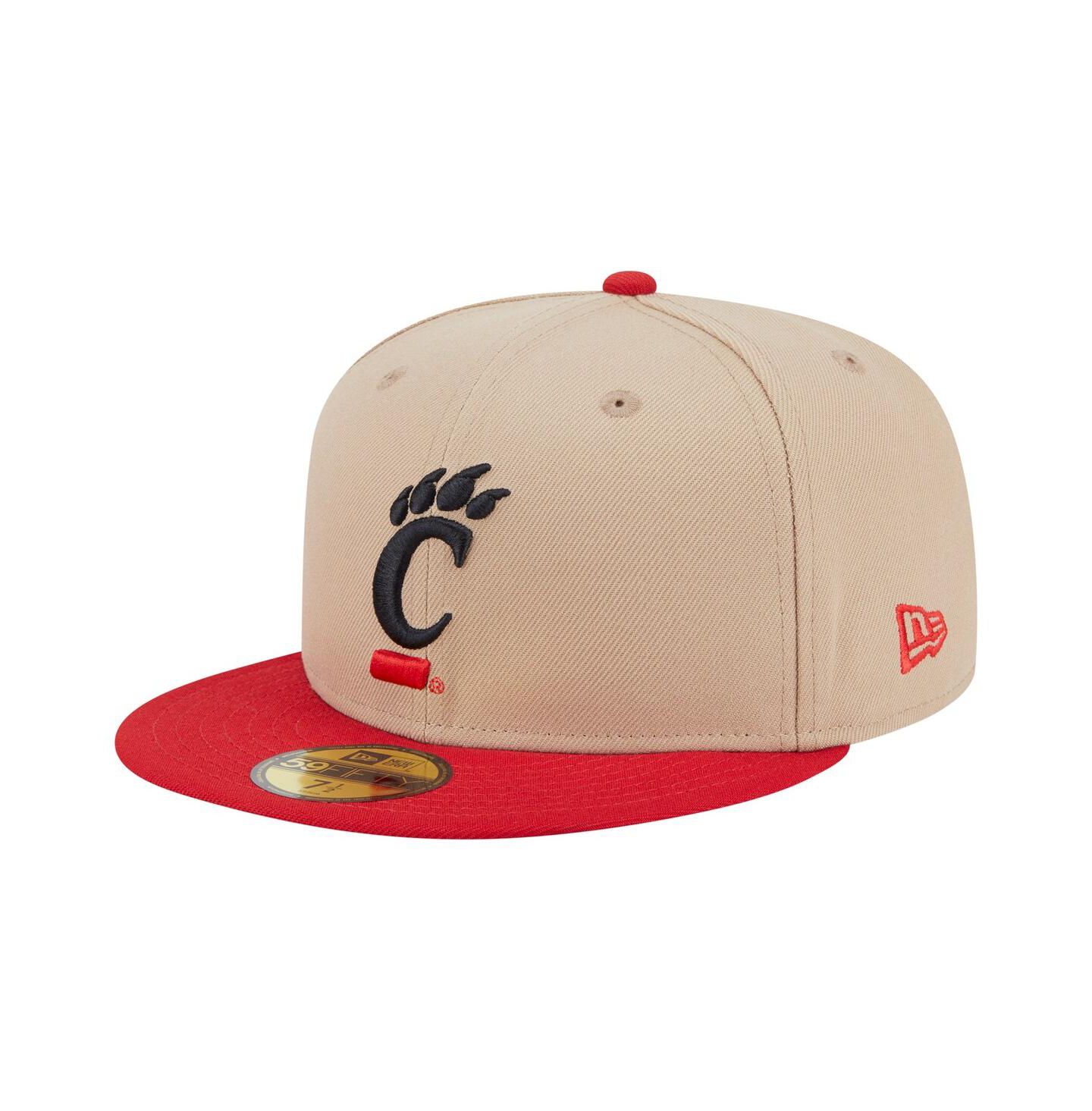 Мужская кепка New Era Khaki Cincinnati Bearcats Two-Tone 59FIFTY Fitted Hat — фото 1