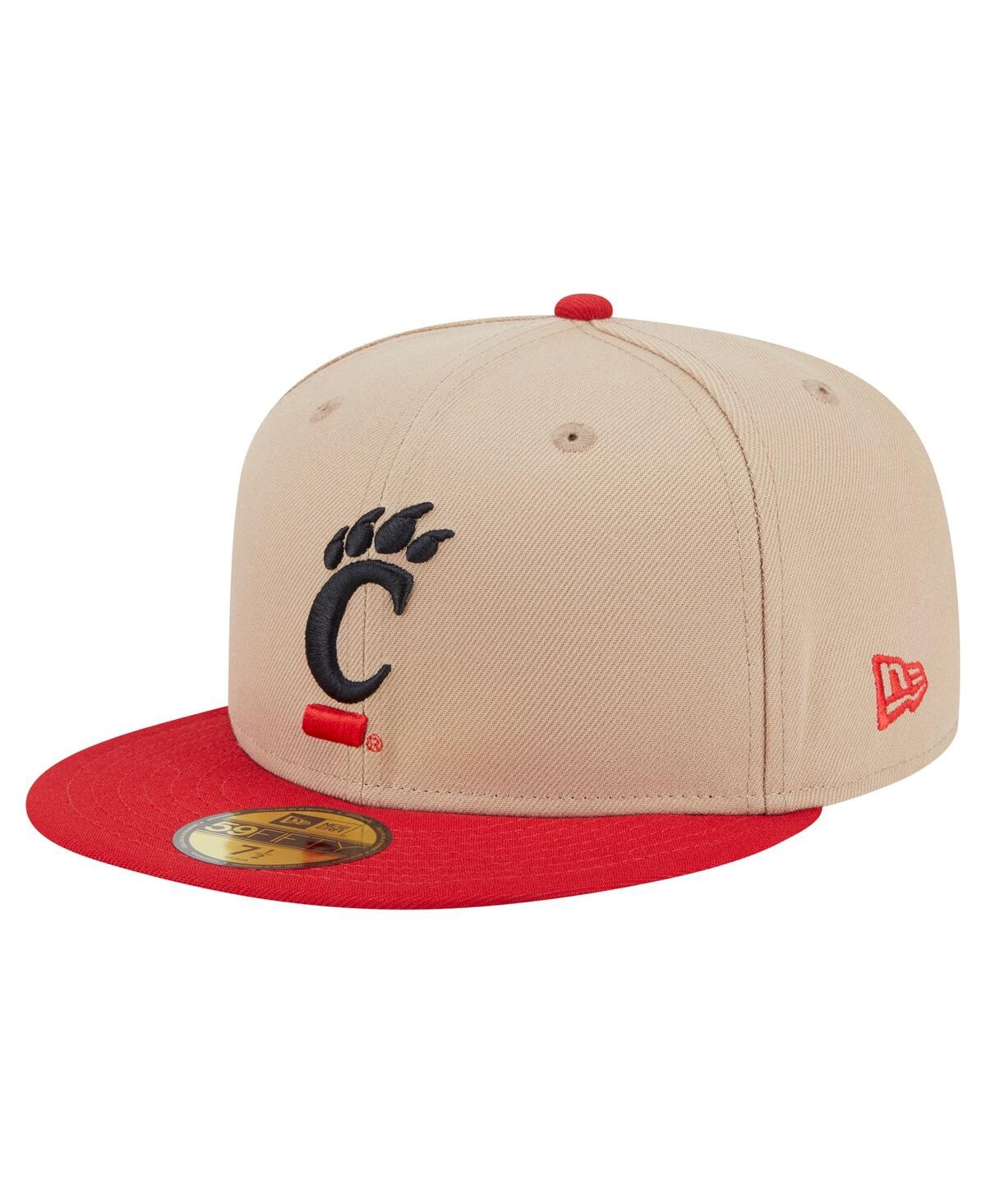 New Era Men'sâ Khaki Cincinnati Bearcats Two-tone 59fifty Fitted Hat In Brown