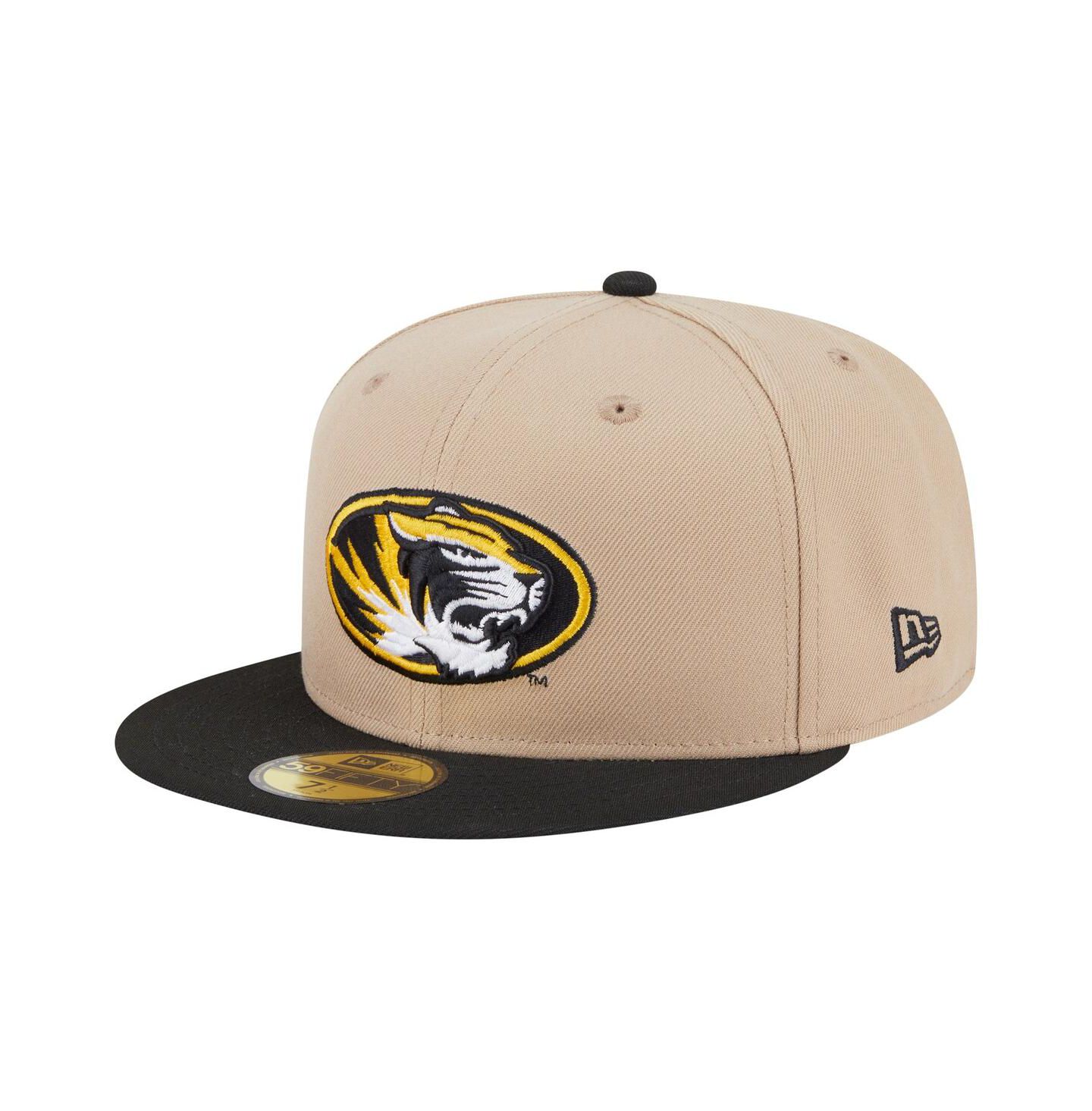 Мужская кепка New Era Khaki Missouri Tigers Two-Tone 59FIFTY Fitted Hat — фото 1