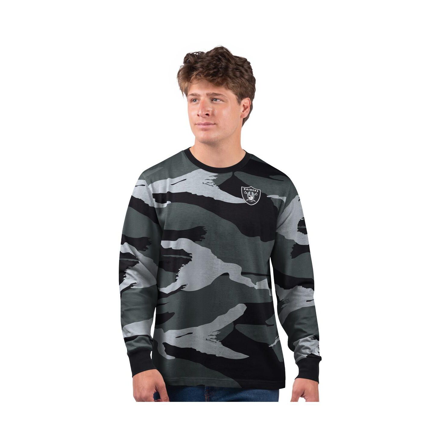 Мужская футболка Starter Gray Las Vegas Raiders Thursday Night Gridiron Long Sleeve — фото 1