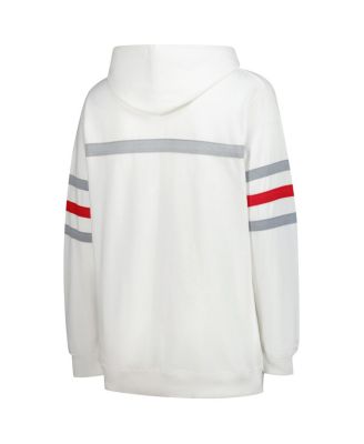 Women's White San Francisco 49ers Plus Size Head Coach Throwback Pullover Hoodie