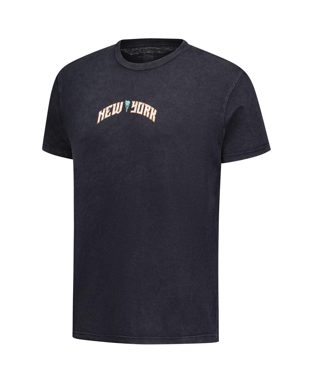 Stadium Essentials Men's And Women's Black New York Liberty Oversized Vintage Wash T-shirt In Black