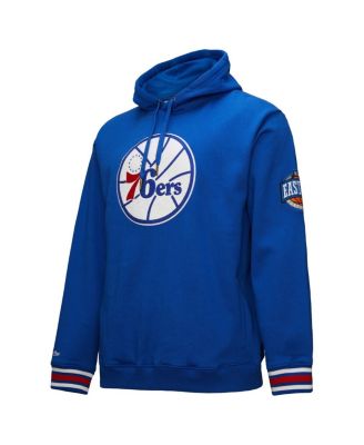 Men's Royal Philadelphia 76ers Chainstitch Applique Vintage Heavyweight Pullover Hoodie