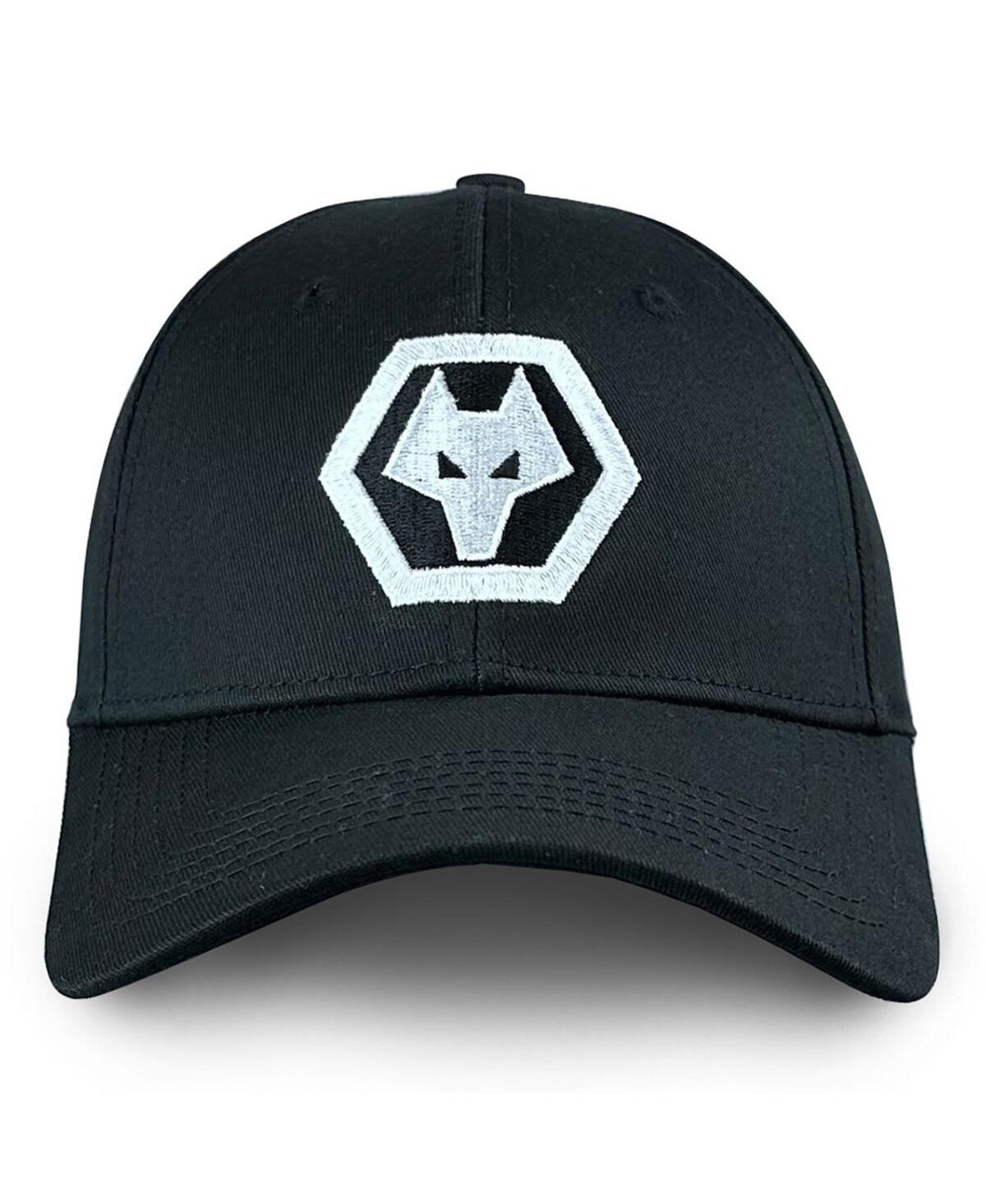 1863fc Men's Black Wolverhampton Wanderers Mono Badge Adjustable Hat In Black