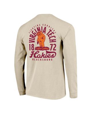 Men's Natural Virginia Tech Hokies Comfort Colors Mascot Overlay Long Sleeve T-Shirt