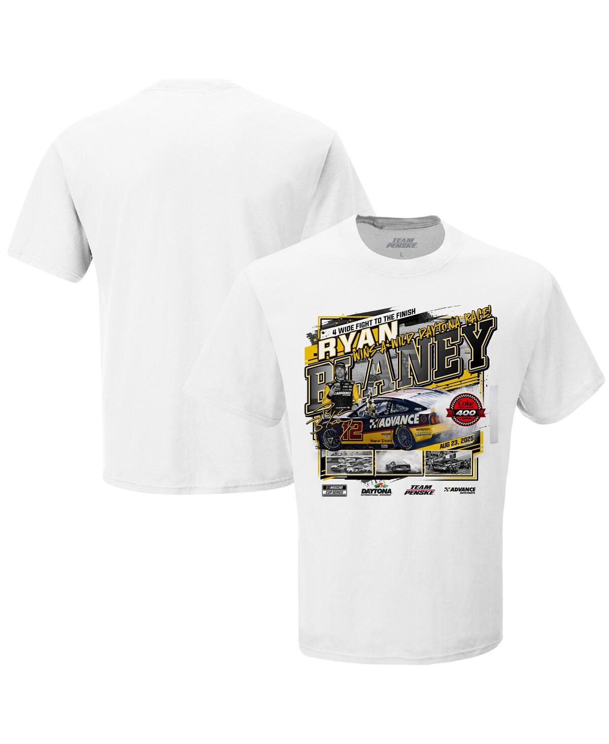 Checkered Flag Sports Men's White Ryan Blaney 2025 Coke Zero Sugar 400 Race Winner T-shirt In White
