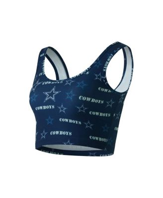 Women's Navy Dallas Cowboys Mosaic Allover Print Bralette