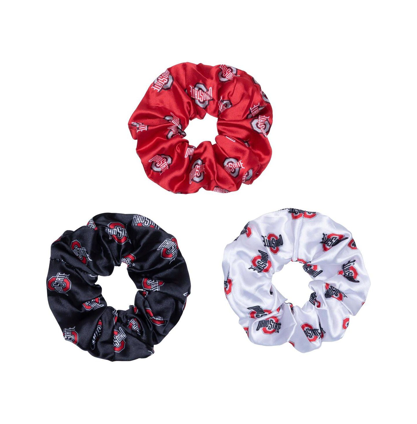 Женские аксессуары для волос ZooZatz 3-Piece Ohio State Buckeyes Luxe Scrunchie Set — фото 1