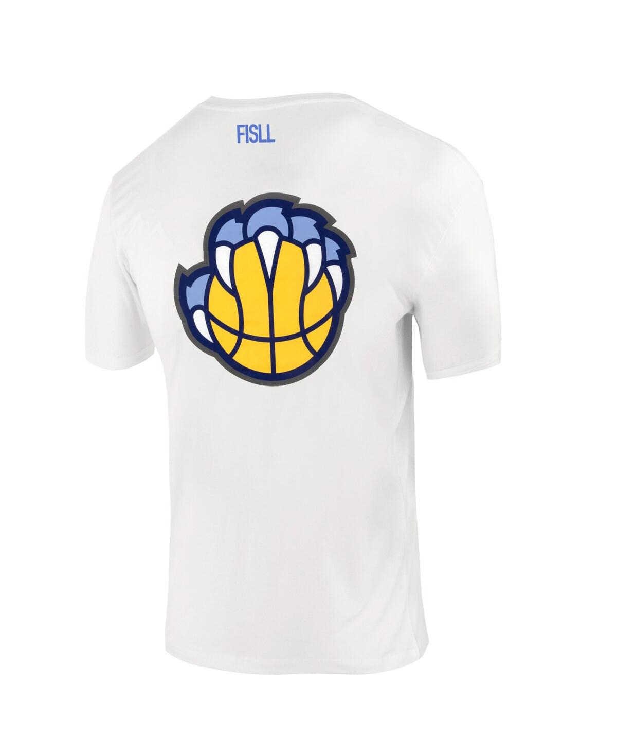 Fisll Men's And Women'sâ White Memphis Grizzlies Burst Logo T-shirt In White