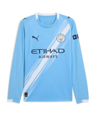 Men's Erling Haaland Sky Blue Manchester City 2025/26 Home Replica Long Sleeve Player Jersey