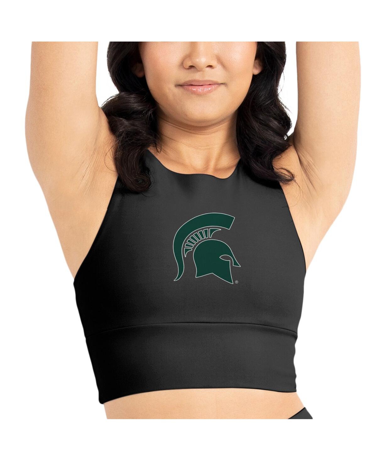 Kadi Brand Women's 2-piece Black Michigan State Spartans Buttery Soft Midi Bra And Leggings Set In Black