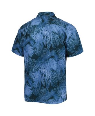 Men's Navy Ole Miss Rebels Coast Luminescent Fronds IslandZone Button-Up Camp Shirt