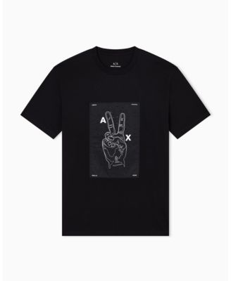 Men's Night Lab Peace Sign Embellished T-Shirt