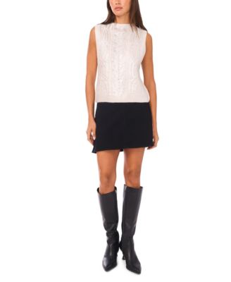 Women's Funnel Neck Cable Knit Top