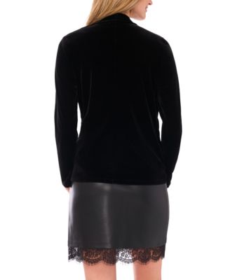 Women's Velvet Long-Sleeve Wrap Top