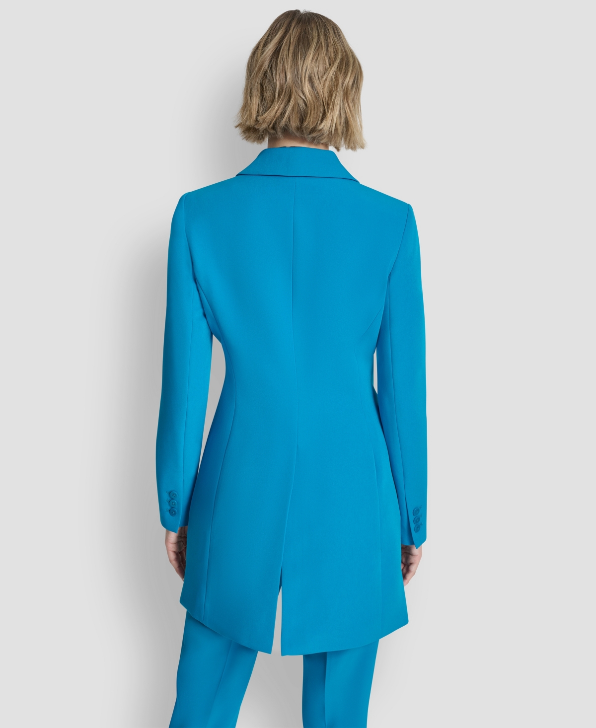 Dkny Women's One Button Topper Long Sleeves Jacket In Blue