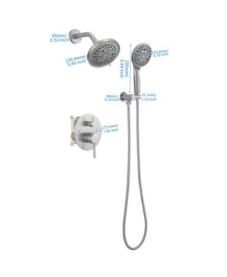 Single-Handle 1-Spray Round Rain Shower Faucet Set with Rain Shower Head & Hand Shower  (Valve Included)