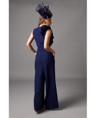 Women's Corsage Detail Pleated Jumpsuit