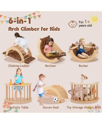 Kids Climbing Arch with Cushion Montessori Arch Climber/Rocker for Toddlers