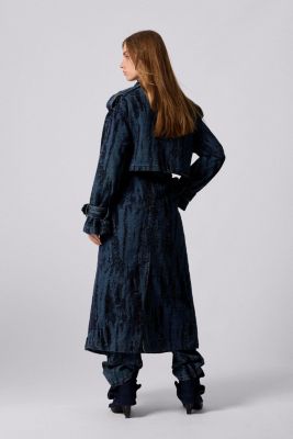 Women's Degraded denim trench coat