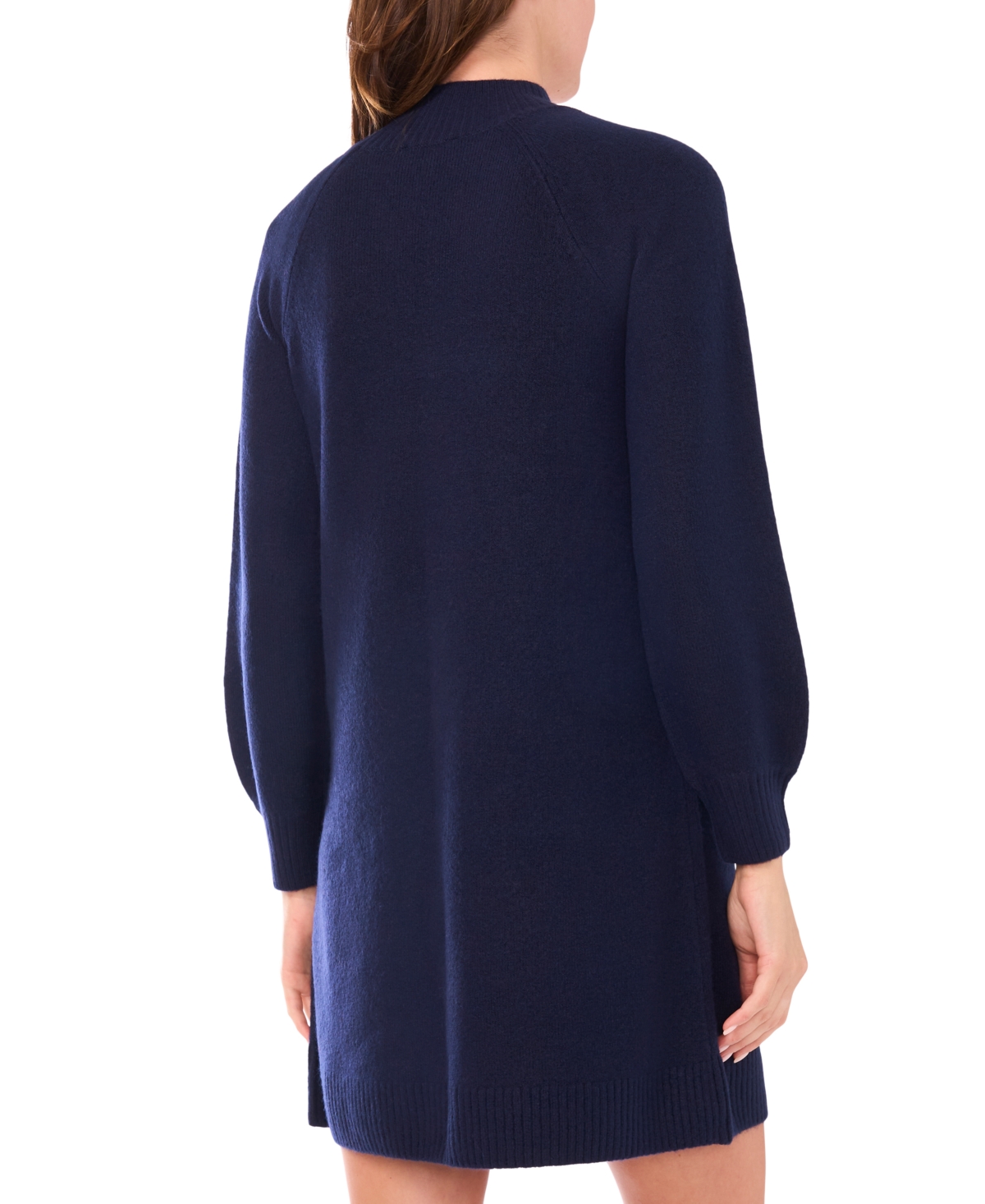 Msk Women's Long Sleeve Turtle Neck Dress In Blue