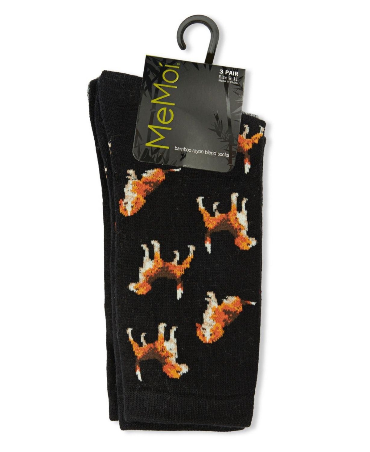MeMoi Women's 3 Pair Pack Beagle Crew Socks