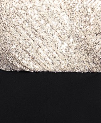Plus Size Sequin Detail Long Sleeves Jumpsuit