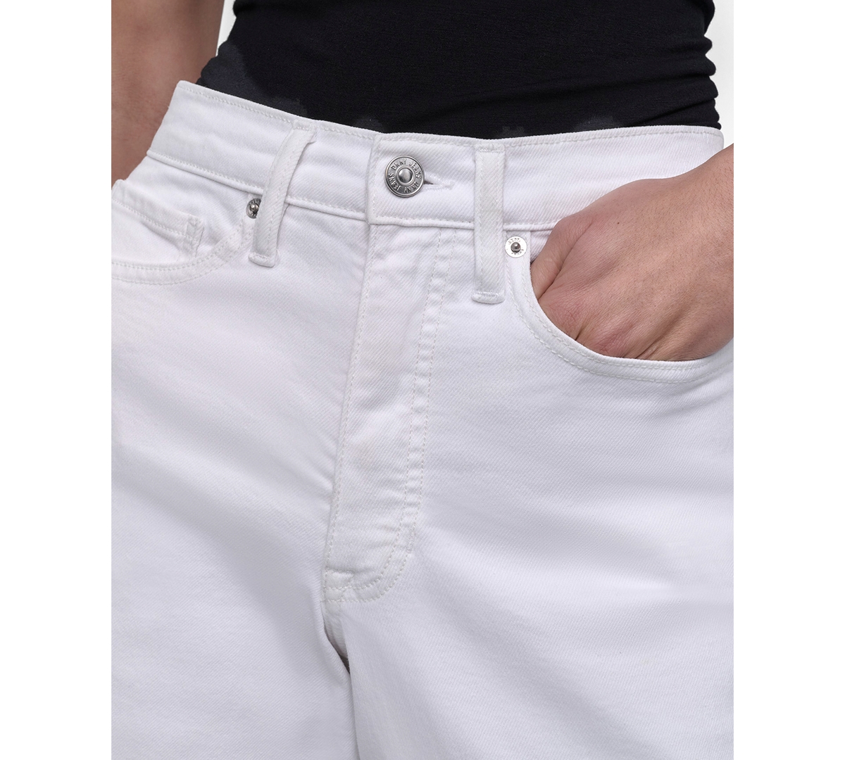 Dkny Jeans Women's High Rise Modern Wide Leg Jeans In White