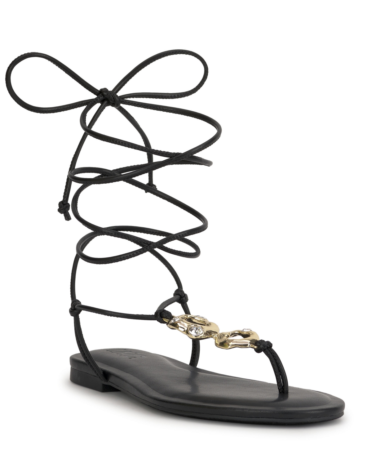 Inc International Concepts Women's Hakima Lace-up Flat Sandals, Macy's Exclusive In Black