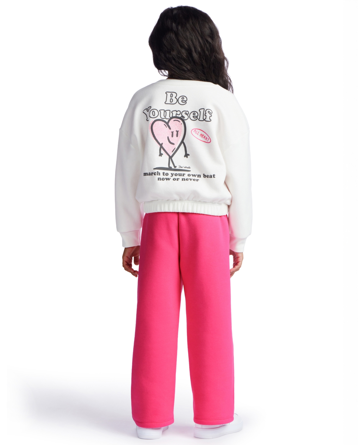 Color Lab Girls 2t-6x Crewneck Long Sleeve Sweatshirt In White