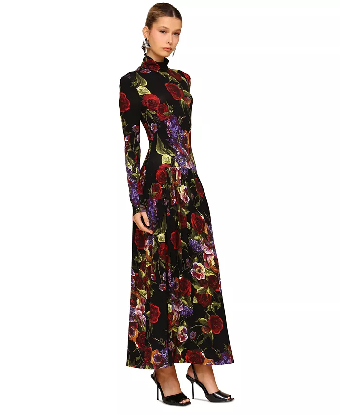 Women's Long Sleeves Printed Maxi Dress - thumbnail 5